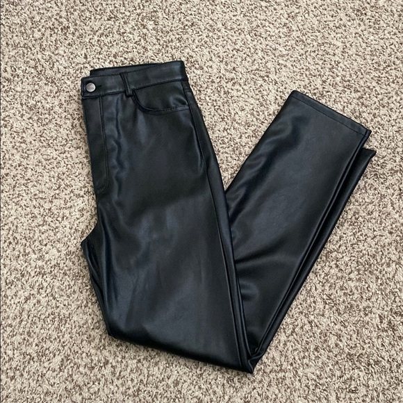 Dynamite Pants - NWOT Dynamite Justina Straight Leg Black Faux Leather Pants